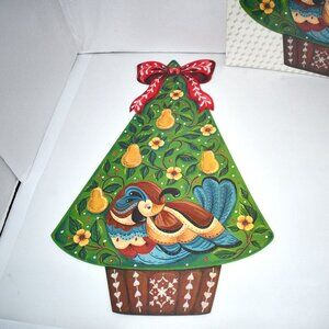 Hester & Cook 12 Die-cut Partridge Placemat 11.5" x 17.8" NWT